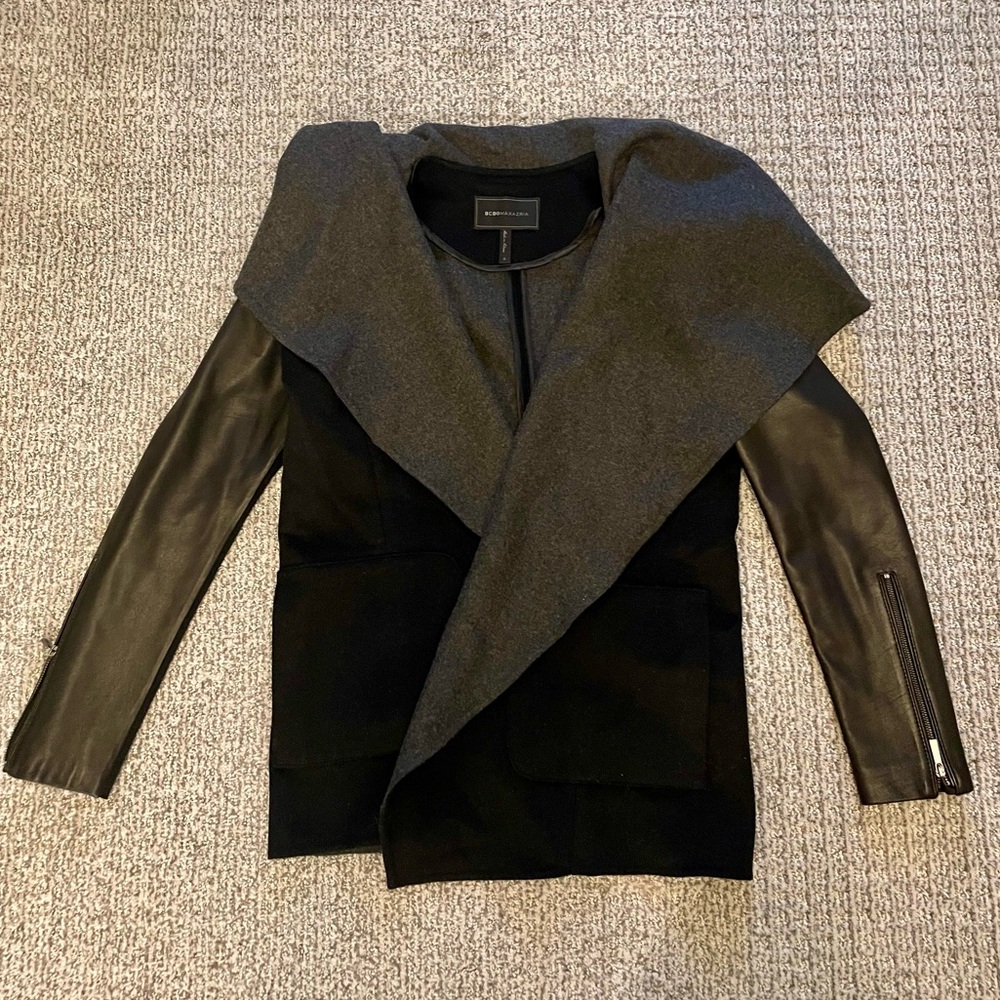 BCBG MaxAzria drape front jacket